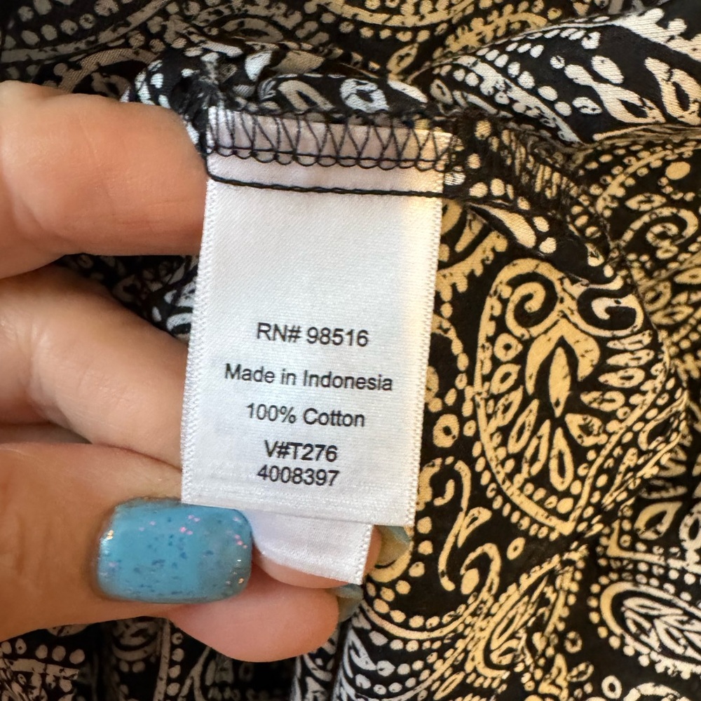 Coldwater Creek NO IRON Black/White Paisley Button Down Shirt PLUS: 3X #9 - Picture 7 of 8